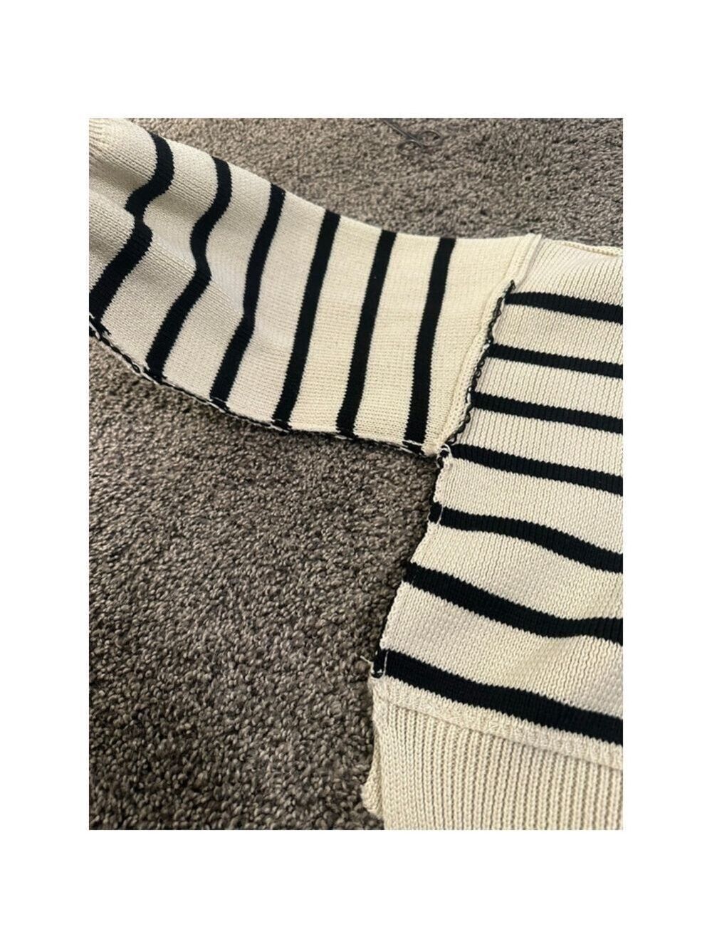COMMENSE Crew Neck Sweater Off White Black Medium - Picture 6 of 10